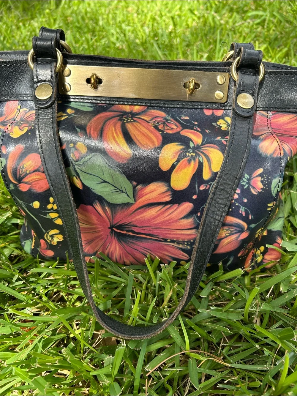 Patricia Nash Tropical Estate Leather Shoulder Bag